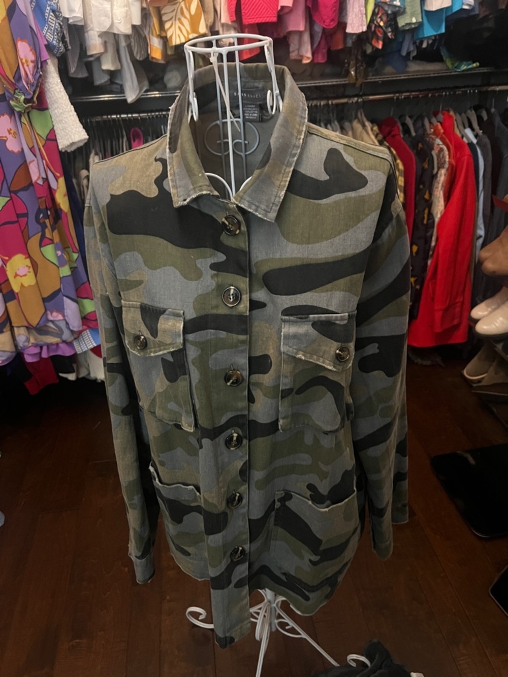 Sans Souci Green Camouflage Utility Jacket